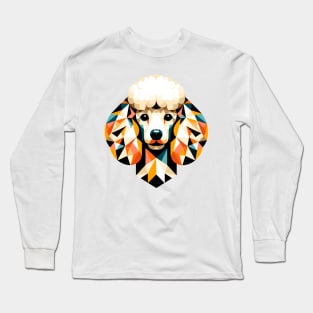 Pastel Geometric Poodle: Chic Abstract Design Long Sleeve T-Shirt